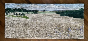 Vintage NY 1970s Sherry Schreiber Landscape Woven Fiber Art Textile Wall Hanging - Picture 1 of 11