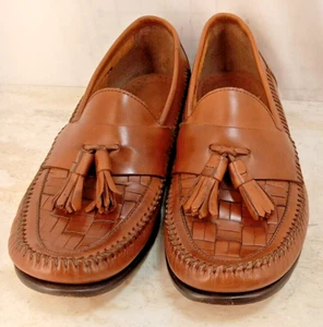 Bass braun Leder Bryan HERREN 9,5 Halbschuhe elegante Schuhe Quaste - Bild 1 von 9