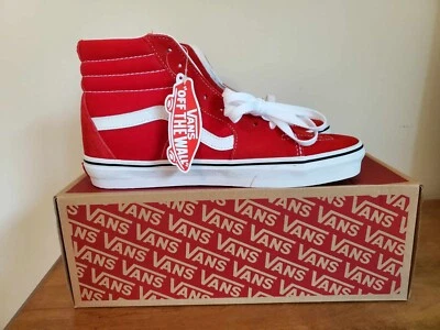  Vans Red Unisex Sk8-Hi Shoe  9.5M/11.0W - Brand New in Box - Image 1 of 4