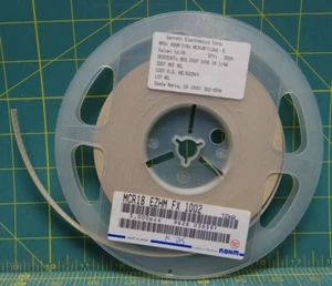 ROHM Chip Resistor 1206 1/4W 1% Tolerance 10.0K P/N MCR18FX1002 E, Partial Reel - Picture 1 of 5