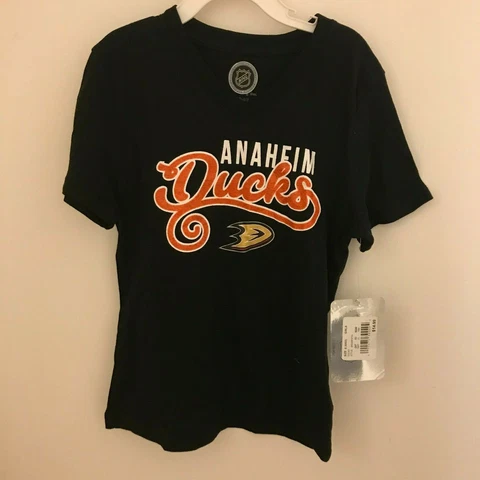 NEW Official NHL Anaheim Ducks Youth Girls' Small 6/7 Sparkly T-Shirt Cover