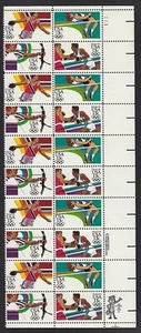 2048-51 MNH Plate Block of 20, 13-cent stamps - Summer Olympic Games - Picture 1 of 2