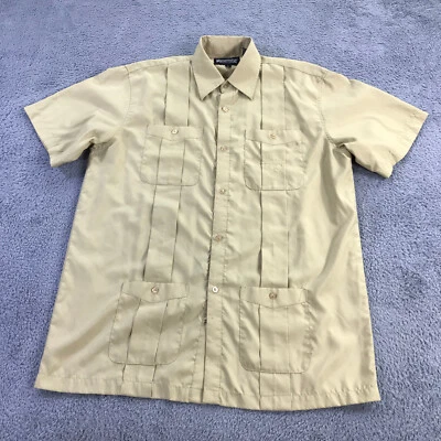 Vintage DragonFly Shirt Mens Medium Button Up Green Embroidered Camp Hawaiian - Image 1 of 4