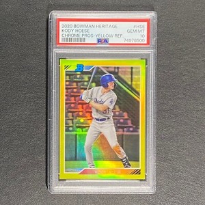 2020 Bowman Heritage Chrome #92CP-HSE Kody Hoese Yellow Refractor /75 PSA 10 RC