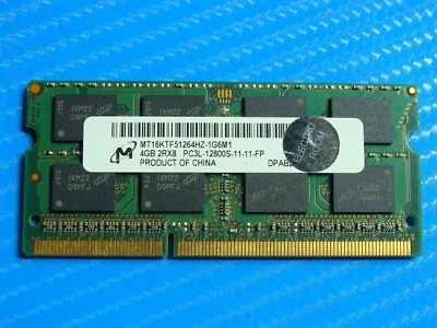 Apple A1278 Micron 4GB Memory RAM SO-DIMM 2Rx8 PC3L-12800S MT16KTF51264HZ-1G6M1 - Image 1 of 2