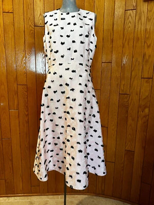 BALENCIAGA - VESTIDO SIN MANGAS ESTAMPADO TEXTURIZADO LÍNEA A - ROSA PÁLIDO/NEGRO TALLA 40 Foto 1 de 4