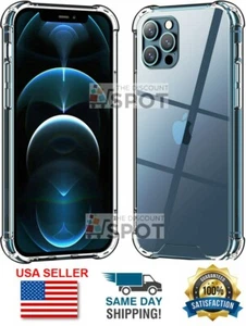 For iPhone XS 12 Slim Clear Case Crystal Transparent 12 Pro Max Hard Cover - Picture 1 of 21