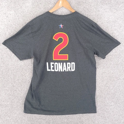Adidas Kawhi Leonard Shirt Men Large Gray Red All Stars Front Back NBA Tee Cover