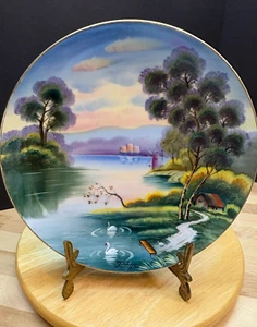 Corona Japón Ocupado K Mark Gabinete Placa Firmado T Ohya Placa 10" Pintado a Mano - Imagen 1 de 15