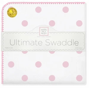 New Ultimate Swaddle Designs Receiving Swaddling Blanket Quality Pink Dot - Picture 1 of 1