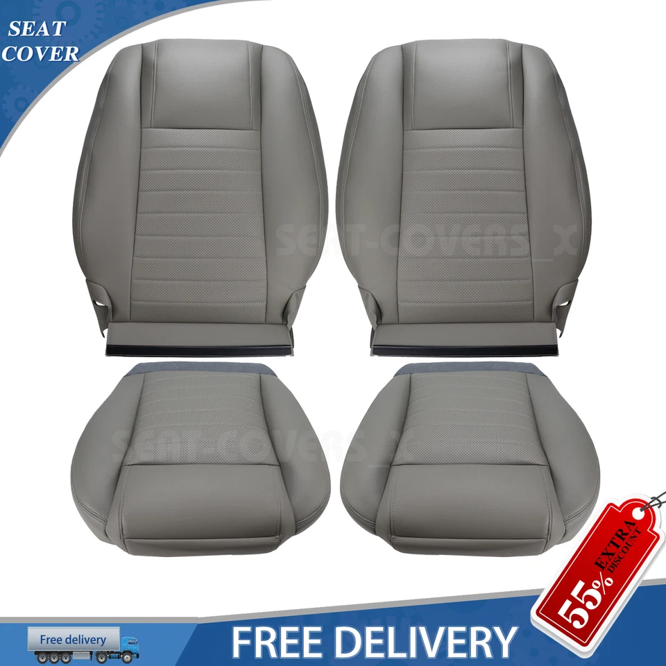 For 2005 to 2009 Ford Mustang GT Driver Passenger Bottom Top Seat Cover GRAY - Изображение 1 из 4