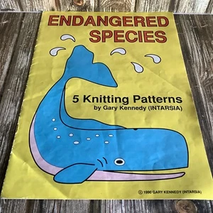 ENDANGERED SPECIES ANIMALS - 5 KNITTING PATTERNS by GARY KENNEDY INTARSIA - Imagen 1 de 5