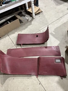 1987-1989 Ford Mustang Hatchback Rear Hatch Interior Trim Panels OEM Red - Picture 1 of 19