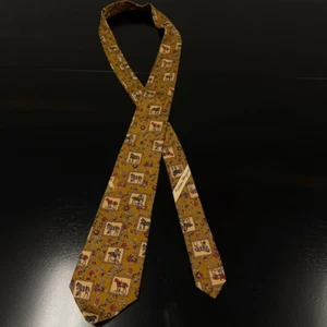 Salvatore Ferragamo Men's Tie - Brown with Horses - 57 x 3.25 inches - Flaw - Picture 1 of 10