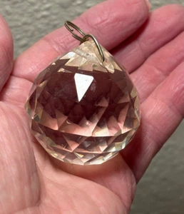 Vintage 1.75" Clear Faceted Crystal Chandelier Prism - Picture 1 of 6