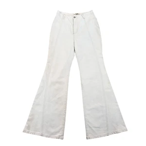 Free People We the Free Flare Jeans SZ 29  Cream High Rise  Seam Accent - Picture 1 of 7