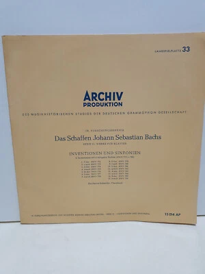 LP 33T 10" 25 cm BACH INVENTIONS & SINFONIAS ETA HARISH SCHNEIDER GER 50'S ED1 - Photo 1/4