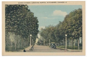 Queen Street Kitchener Waterloo Ontario ON PECO Linen Postcard - Picture 1 of 2