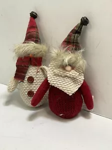 Weihnachtsmann & Schneemann Plüsch Ornament Urlaubsdeko AllHolidays - Bild 1 von 16