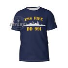 Uss Fife Dd-991 T-Shirt Men's Casual Tshirts Short Sleeve Shirts Top Tee