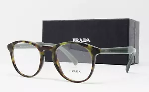 Prada Eyeglasses Men's Round Plastic Frame Top Black Matte Tortoise 48mm - Picture 1 of 5