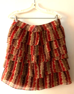 Falda Anna Sui Anthropologie Terrawatt en capas para mujer 6 multicolor Foto 1 de 4