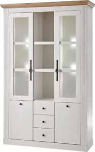 Küchenbuffet Schrank weiß Holz Metallgriffe Schubladen Fächer - Bild 1 von 7