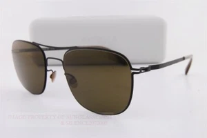 Nuovissimi occhiali da sole MYKITA VITO nero/marrone grezzo tinta unita per uomo 51 mm - Foto 1 di 6