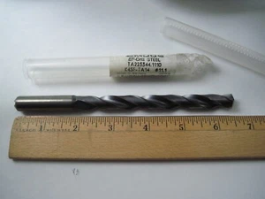 11.1mm Carbide Taper Length Drill, Thru Coolant, EMUGE EF-Drill TA223344.1110 - Picture 1 of 4
