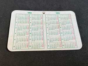 Auténtica tarjeta de calendario Rolex 1993-1994 para Daytona GMT SUB DD DJ... DEFECTOS - Imagen 1 de 2