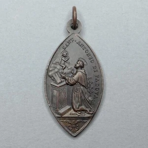 Antike religiöse italienische Medaille. Heiliger Antonius von Padua. Heiliger Antonius von Padua. - Bild 1 von 4