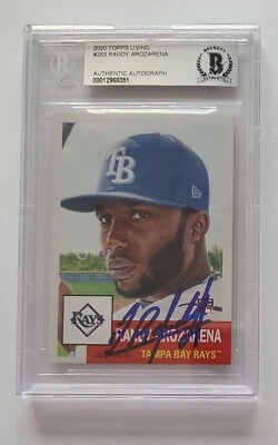 Randy Arozarena Signed Auto 2020 Topps Living #353 RC Rookie BGS BAS Rays - Image 1 of 3