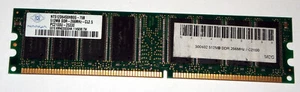 512 MB DDR-RAM 184-pin PC-2100U non-ECC 266 MHz CL 2.5 Nanya NT512D64S8HB0G-75B - Picture 1 of 2