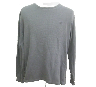 Camisa para dormir LACOSTE para hombre talla XL gris manga larga térmica tejida gofre Foto 1 de 4
