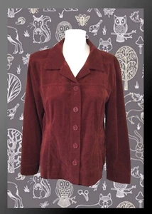 Giacca velluto a coste Christopher & Banks rosso cotone elasticizzato piccola balena maniche lunghe M - Foto 1 di 6