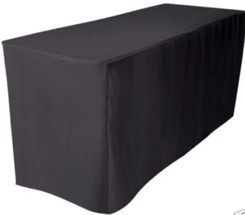 TABLECLOTH MARKET 5' ft. Fitted Polyester Table Cover Wedding Banquet Event Tablecloth BLACK