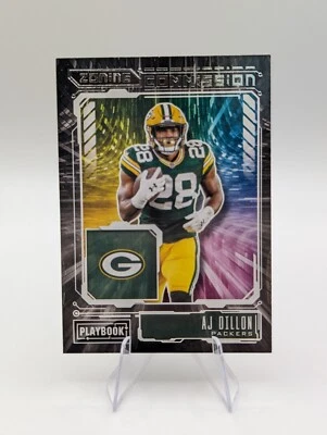 A.J. Dillon 2021 Panini Playbook Zoning Commission #ZC-AJD Packers - Image 1 of 2