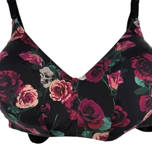 Torrid Bra size 48C Dream Wire-Free Skulls Roses - Picture 1 of 9