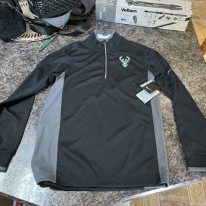 Maglione NBA Milwaukee Bucks nero Nike Dri Fit 1/4 zip uomo taglia XS - Foto 1 di 6