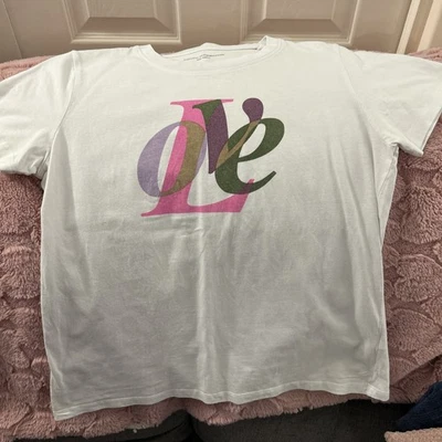 French Connection Ladies Tshirt LOVE size Small 8-12 - Image 1 of 4