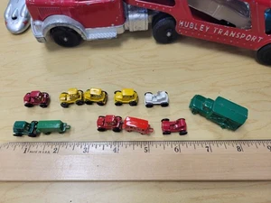 6 Vintage 1950's Tiny Miniature dollhouse Die Cast Metal Car Lot Japan 7/8” - Picture 1 of 5