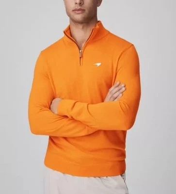 Reiss X McLaren Formula 1 F1 Merino Half Zip Funnel Neck Sweater- Papaya - L - Image 1 of 4