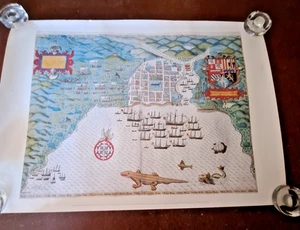 Sir Francis Drake Voyages Print 27" x 20" 1997 Metropolitan Museum Of Art - Picture 1 of 22