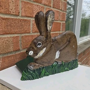 Vintage Cottagecore Bunny Rabbit Metal Garden Hose Wall Mount Hanger Rack - Picture 1 of 11