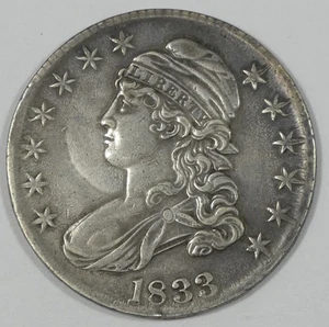 BARGAIN 1833 Capped Bust/Lettered Edge Half Dollar EXTRA FINE Silver 50c - Picture 1 of 4