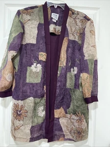 R&M Richards Damen Größe 14 Pflaume/Lila 3/4-Ärmel 2 in 1 Pullover Bluse Oberteil - Bild 1 von 6