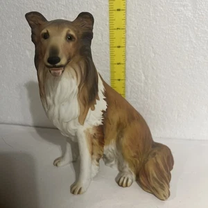 Estatuilla de perro Lassie Collie 1986 de colección obra maestra porcelana de Homco 8" de alto - Imagen 1 de 8