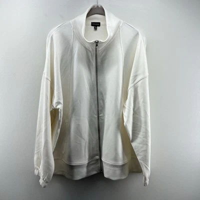 Cárdigan negro con hebilla para mujer grande marfil cuello falso cremallera completa mezcla modal Foto 1 de 4