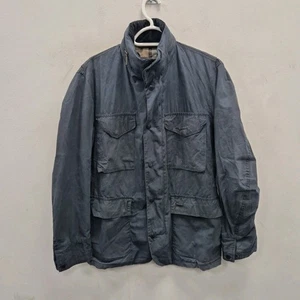 Barbour Tailored Sapper Wax Waterproof Navy Biker Country Jacket Coat Medium - Picture 1 of 9