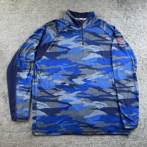 PUMA Camo Pullover Mens L Blue Volition America Quarter Zip Golf Performance - Picture 1 of 13